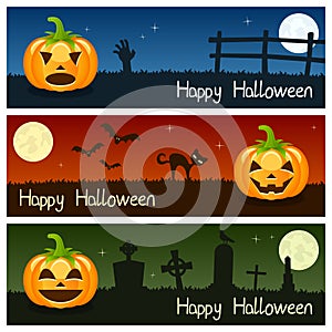 Halloween Pumpkins Horizontal Banners [1]