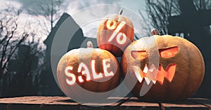 Halloween pumpkins with sale carving. Discount, promotion