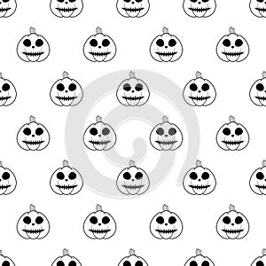 Halloween pumpkins seamless pattern. Halloween party background with pumpkins. Halloween background with pumpkin lanterns