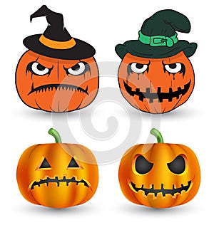 Halloween pumpkins set.