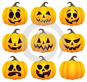 Halloween pumpkins theme set 1