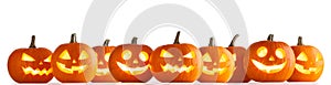 Halloween Pumpkins on white