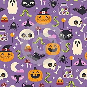 Halloween purple cute cartoon pattern