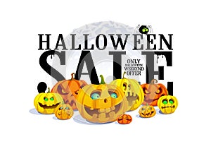 Halloween sale banner concept