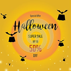 Halloween sale banners or party invitation background.