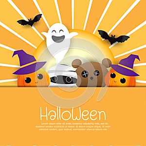 Halloween sale banners or party invitation background.