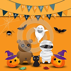 Halloween sale banners or party invitation background.