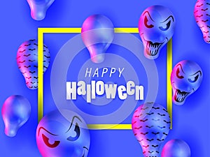 Halloween Sale concept with Halloween Ghost Balloons.Scary air balloons and `SALE` Text.