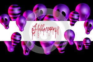 Halloween Sale concept with Halloween Ghost Balloons.Scary air balloons and `SALE` Text.