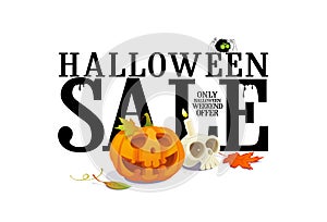 Halloween sale offer design.