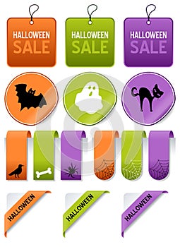 Halloween Sale Tags Elements Set