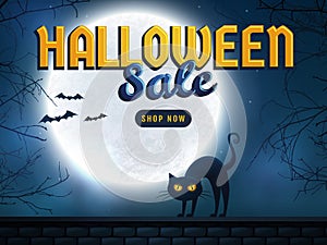 Halloween sale. Vector banner.