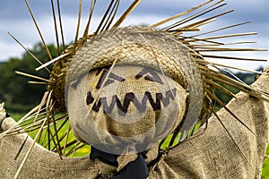 Halloween scarecrow in a Dorset field in England.