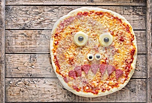 Halloween scary food funny monster zombie face pizza horror snack