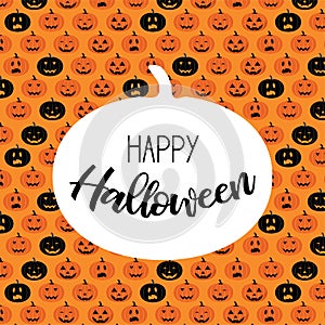 Halloween scary pumpkin pattern. Poster, card, banner or background for Trick or Treat Halloween Party