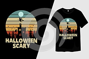 Halloween Scary Retro Vintage T Shirt Design