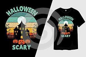 Halloween Scary Retro Vintage T Shirt Design