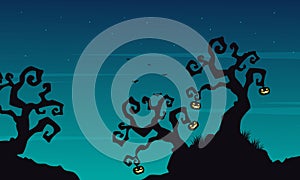 Halloween scary tree background collection