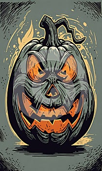 halloween scene, halloween background with pumpkin, scarry pumpkin