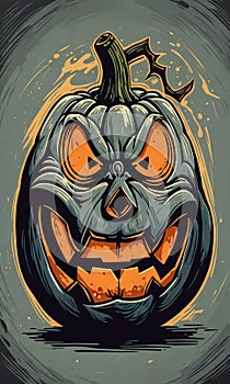 halloween scene, halloween background with pumpkin, scarry pumpkin