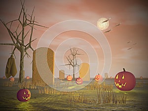 Halloween scenery - 3D render