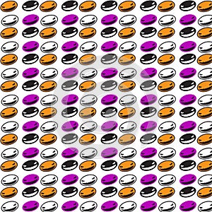 Halloween seamless background with voodoo doll ,Vector pattern