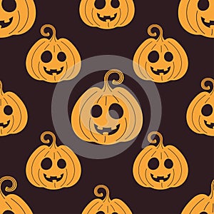 Halloween seamless pattern collection with cute pumpkins