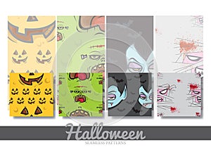 halloween seamless pattern collection. Vector illustration decorative design