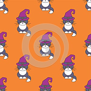 Halloween seamless patterns with cute characters