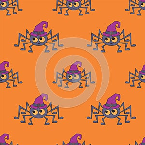 Halloween seamless patterns with cute characters