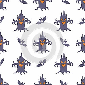 Halloween seamless patterns with cute characters