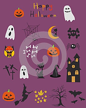 Halloween set, icons