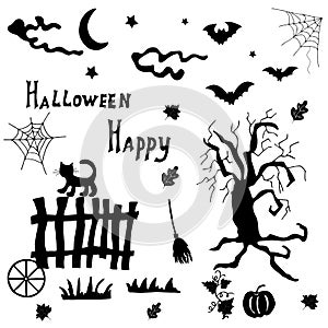 Halloween silhouettes for design decoration