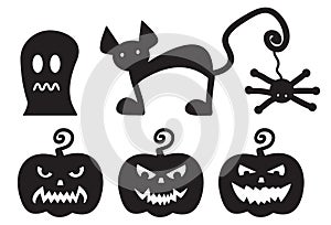 Halloween silhouettes monsters