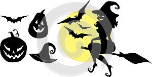 Halloween silhouettes set