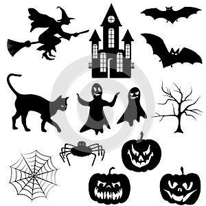 Halloween silhouettes set