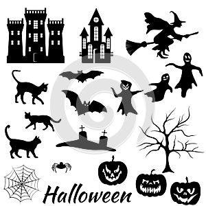 Halloween silhouettes set