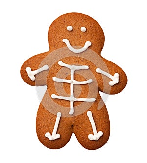 Halloween Skeleton Cookie Isolated on White Background