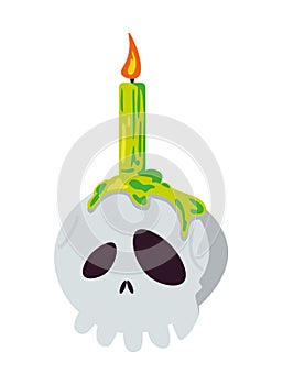 halloween skull with candle