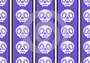 Halloween skulls seamless cartoon flower doodle pattern for wrapping paper and clothes print and kids and fabrics