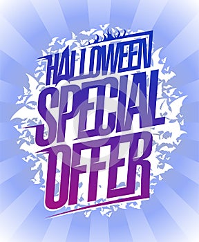 Halloween special offer, sale banner design