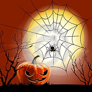 Halloween spider and spiderweb