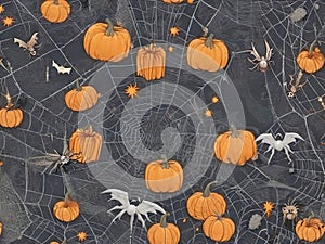 Halloween spider webs spiders and witches generated by AI