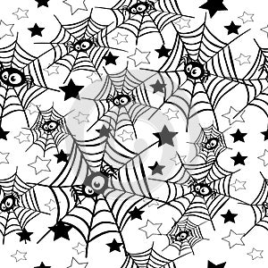 Halloween spider webs with stars pattern