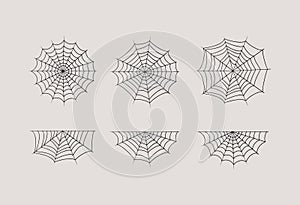 Halloween spiderwebs set vector design