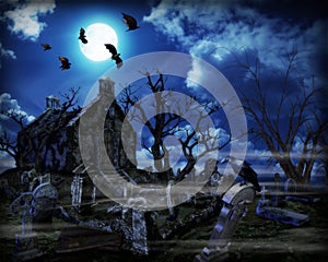 Halloween Spooky Graveyard