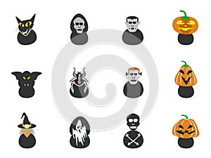 Halloween spooky head icons