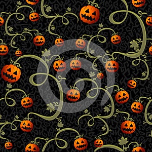 Halloween spooky pumpkins seamless pattern background EPS10 file