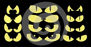 Halloween spooky scary eyes vector design isolated on black ba