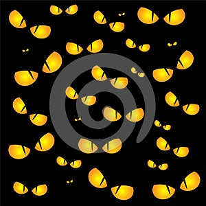 Halloween spooky scary eyes vector design isolated on black ba